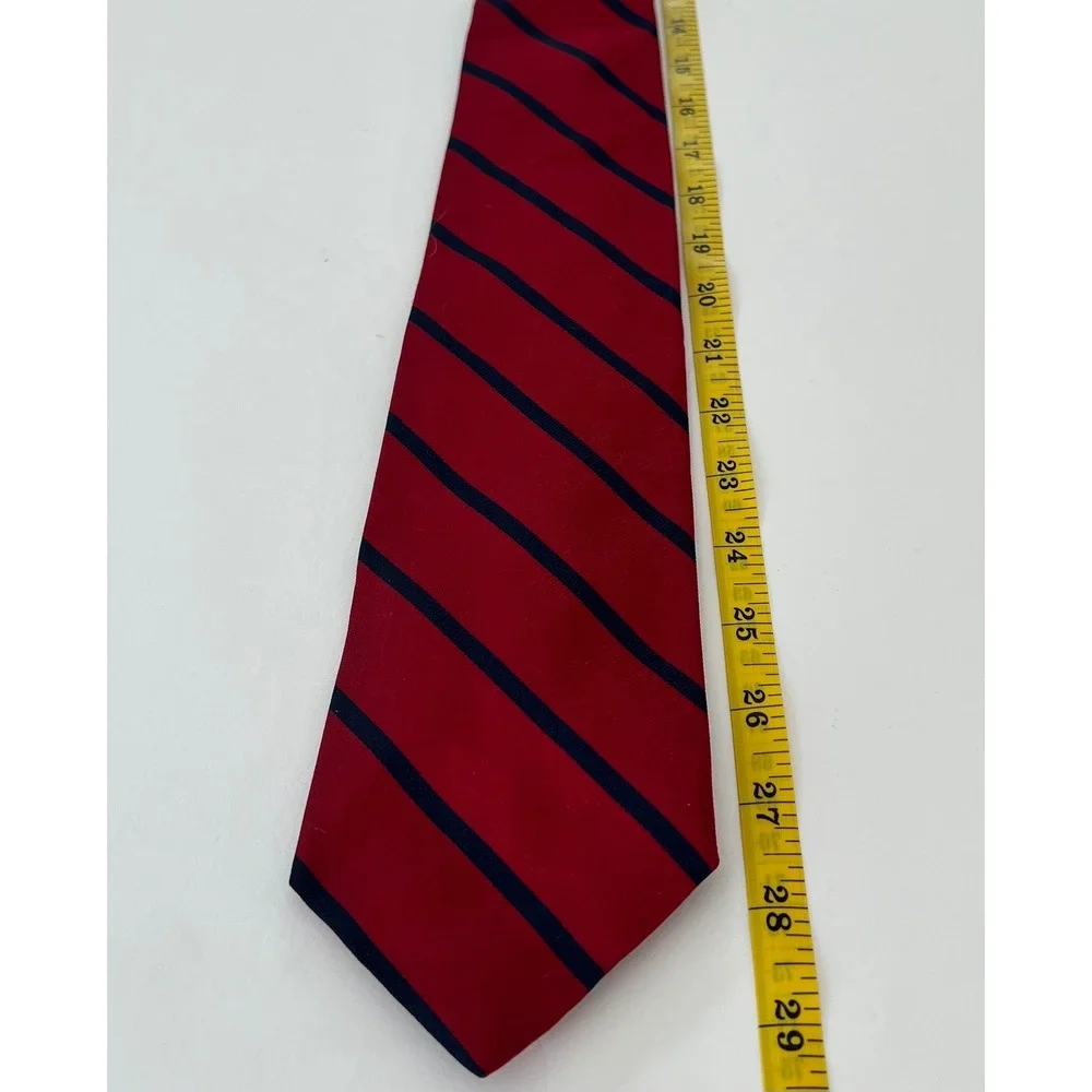 Brooks Brothers Makers Red Navy Blue Striped Silk Repp Tie Mens Classic Formal